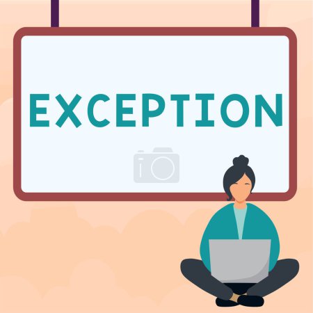 Foto de Inspiration showing sign Exception, Concept meaning person or thing that is excluded from general statement or rule - Imagen libre de derechos