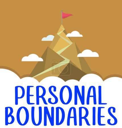 Photo for Hand writing sign Personal Boundaries, Concept meaning something that indicates limit or extent in interaction with personality - Royalty Free Image