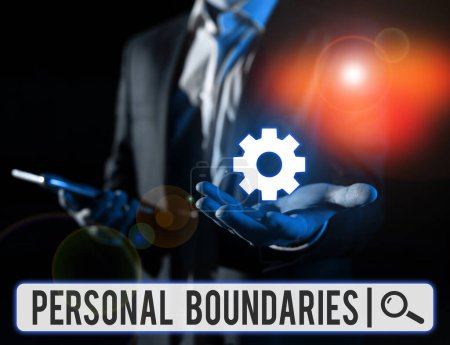 Photo for Inspiration showing sign Personal Boundaries, Business overview something that indicates limit or extent in interaction with personality - Royalty Free Image