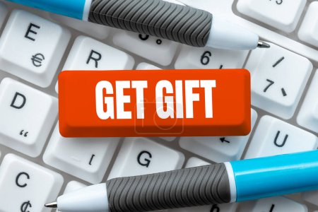 Foto de Text sign showing Get Gift, Business overview something that you give without getting anything in return - Imagen libre de derechos