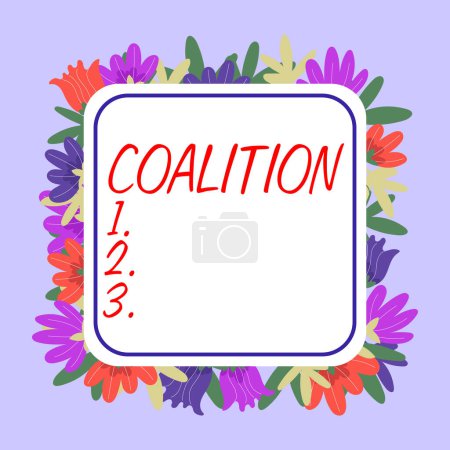 Téléchargez les photos : Texte manuscrit Coalition, Internet Concept alliance temporaire de parties, de personnes ou d'États distincts en vue d'une action commune - en image libre de droit