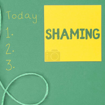 Photo for Text showing inspiration Shaming, Internet Concept subjecting someone to disgrace, humiliation, or disrepute by public exposure - Royalty Free Image
