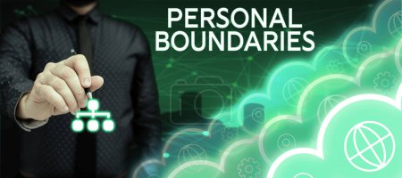 Photo for Sign displaying Personal Boundaries, Business idea something that indicates limit or extent in interaction with personality - Royalty Free Image