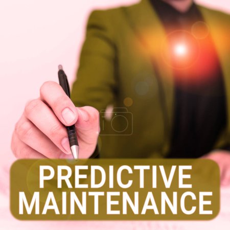 Photo for Sign displaying Predictive Maintenance, Business overview Predict when Equipment Failure condition might occur - Royalty Free Image