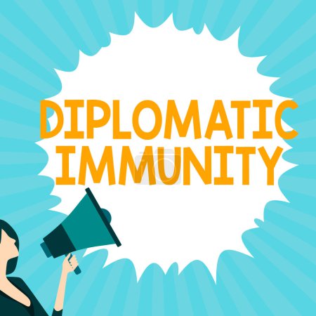 Photo for Inspiration showing sign Diplomatic Immunity, Internet Concept law that gives foreign diplomats special rights in the country they are working - Royalty Free Image