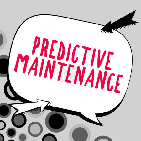 Téléchargez les photos : Conceptual display Predictive Maintenance, Business approach Predict when Equipment Failure condition might occur - en image libre de droit