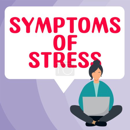 Photo for Handwriting text Symptoms Of Stress, Word Written on serving as symptom or sign especially of something undesirable - Royalty Free Image