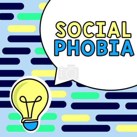 Photo for Conceptual caption Social Phobia, Business concept overwhelming fear of social situations that are distressing - Royalty Free Image