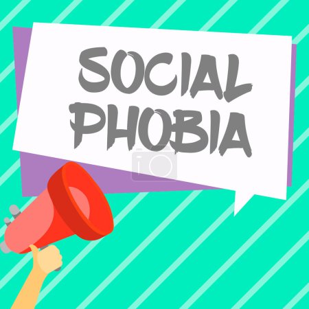 Photo for Hand writing sign Social Phobia, Business showcase overwhelming fear of social situations that are distressing - Royalty Free Image