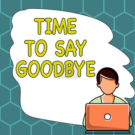 Foto de Escribir mostrando texto Tiempo para decir adiós, Concepto que significa despedirse Hasta que nos volvamos a ver - Imagen libre de derechos
