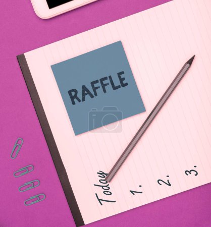 Photo for Conceptual display Raffle, Conceptual photo means of raising money by selling numbered tickets offer as prize - Royalty Free Image