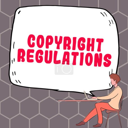 Foto de Inspiración mostrando signo Reglamentos de Derecho de Autor, Concepto de Internet cuerpo de la ley que rige las obras originales de la autoría - Imagen libre de derechos