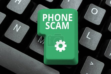 Photo for Text showing inspiration Phone Scam, Conceptual photo getting unwanted calls to promote products or service Telesales - Royalty Free Image