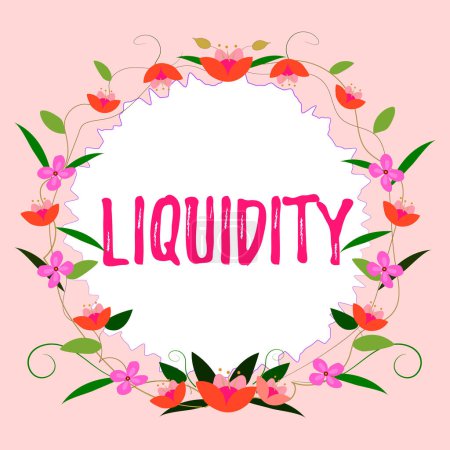 Photo for Text sign showing Liquidity, Business showcase Cash and Bank Balances Market Liquidity Deferred Stock - Royalty Free Image