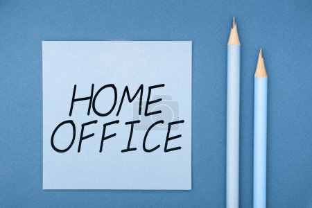 Photo for Hand writing sign Home Office, Internet Concept space designated in a persons residence for official business - Royalty Free Image