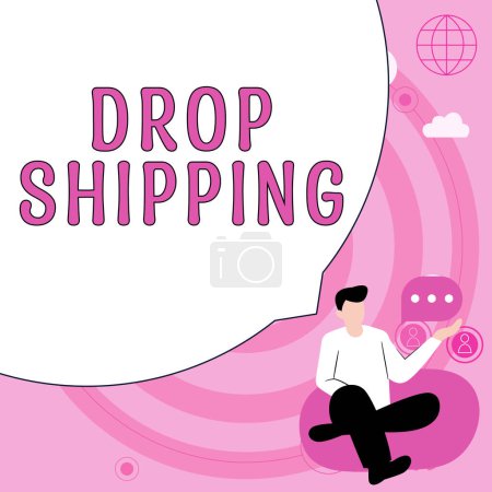 Téléchargez les photos : Écriture affichant le texte Drop Shipping, Internet Concept pour envoyer des marchandises d'un fabricant directement à un client plutôt qu'au détaillant - en image libre de droit