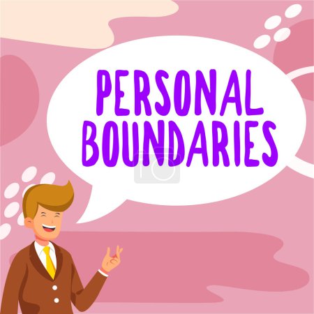 Photo for Text showing inspiration Personal Boundaries, Conceptual photo something that indicates limit or extent in interaction with personality - Royalty Free Image