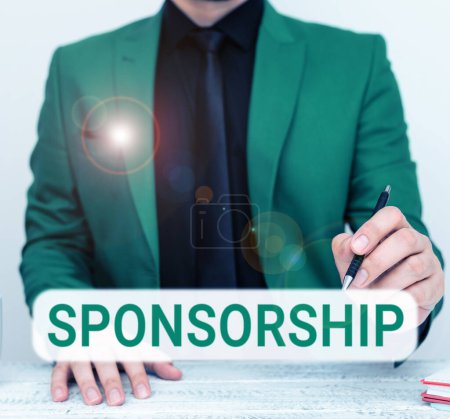 Photo for Conceptual display Sponsorship, Internet Concept Position of being a sponsor Give financial support for activity - Royalty Free Image