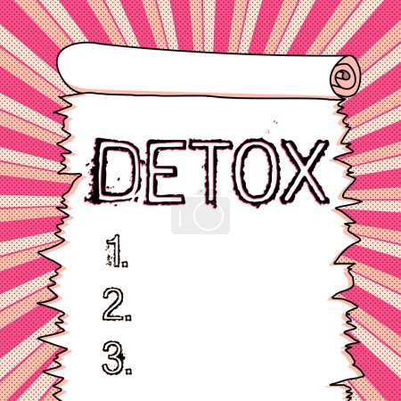 Téléchargez les photos : Texte de l'écriture Detox, Aperçu de l'entreprise Moment for Diet Nutrition santé Traitement de la toxicomanie nettoyer - en image libre de droit