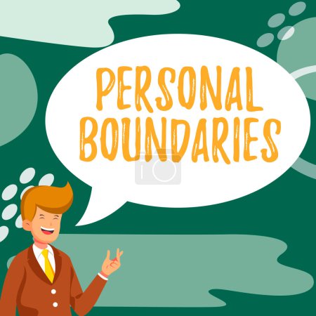 Photo for Text caption presenting Personal Boundaries, Word Written on something that indicates limit or extent in interaction with personality - Royalty Free Image
