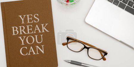 Photo for Hand writing sign Yes Break You Can, Business showcase Positivity Encouragement Persuade Dare Confidence Uphold - Royalty Free Image