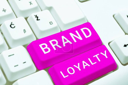 Téléchargez les photos : Text caption presenting Brand Loyalty, Business overview Repeat Purchase Ambassador Patronage Favorite Trusted - en image libre de droit