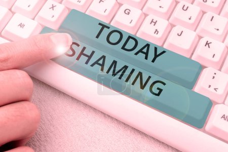 Photo for Writing displaying text Shaming, Business idea subjecting someone to disgrace, humiliation, or disrepute by public exposure - Royalty Free Image