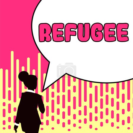 Foto de Texto que muestra la inspiración Refugiado, Idea de negocios se refieren a los movimientos de grandes grupos de personas desplazadas - Imagen libre de derechos