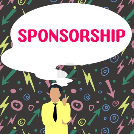 Photo for Text showing inspiration Sponsorship, Business overview Position of being a sponsor Give financial support for activity - Royalty Free Image