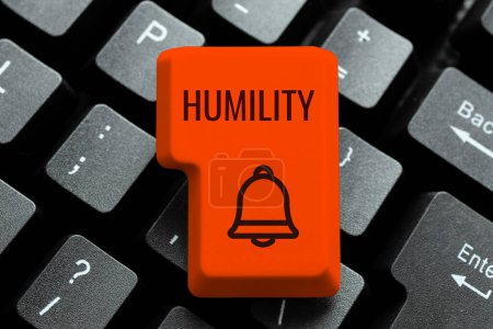 Téléchargez les photos : Signe d'écriture à la main Humilité, concept signifiant être humble est une vertu de ne pas se sentir trop supérieur - en image libre de droit