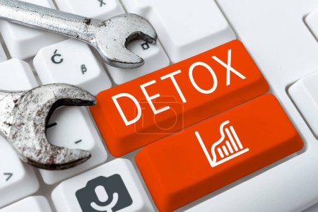Téléchargez les photos : Écriture d'afficher le texte Detox, Mot pour mot pour Diet Nutrition santé Traitement de la toxicomanie nettoyer - en image libre de droit