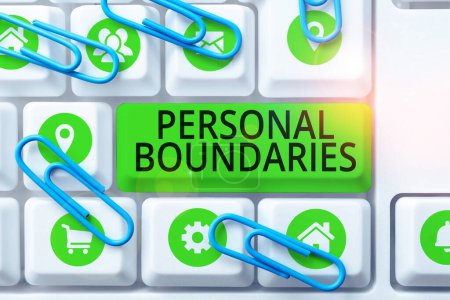 Photo for Inspiration showing sign Personal Boundaries, Business overview something that indicates limit or extent in interaction with personality - Royalty Free Image