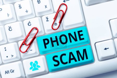 Photo for Conceptual display Phone Scam, Word Written on getting unwanted calls to promote products or service Telesales - Royalty Free Image