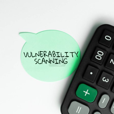 Foto de Inspiración mostrando signo Vulnerabilidad Escaneo, Palabra para definir la identificación de priorización de vulnerabilidades - Imagen libre de derechos