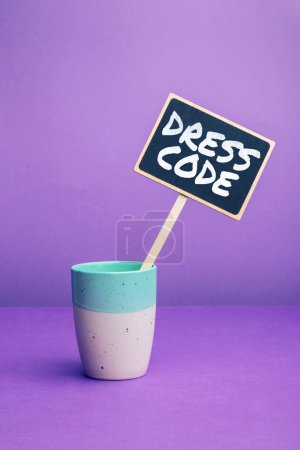 Photo for Conceptual display Dress Code, Word Written on an accepted way of dressing for a particular occasion or group - Royalty Free Image