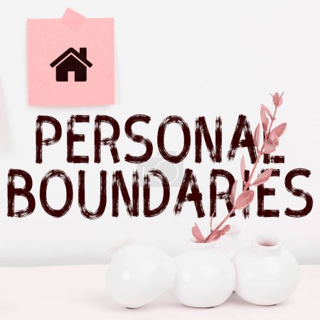 Photo for Conceptual caption Personal Boundaries, Business concept something that indicates limit or extent in interaction with personality - Royalty Free Image