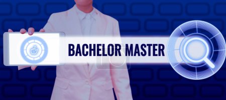 Photo for Handwriting text Bachelor Master, Business concept An advanced degree completed after bachelors degree - Royalty Free Image
