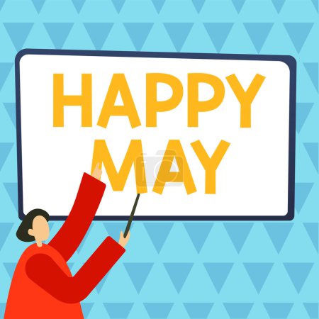Téléchargez les photos : Texte inspirant Happy May, Concept signifiant Happy new month Meilleurs vœux Nouveau départ Fête - en image libre de droit