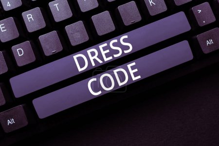 Photo for Inspiration showing sign Dress Code, Business concept an accepted way of dressing for a particular occasion or group - Royalty Free Image