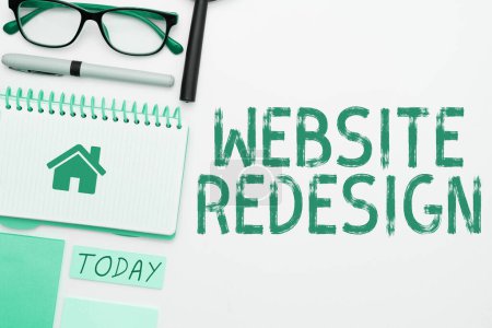 Redesign del Web site de la exhibición de la escritura, concepto del negocio modernice el mejorador o evamp sus Web site mira y siente