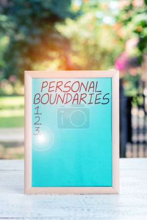 Photo for Conceptual display Personal Boundaries, Business showcase something that indicates limit or extent in interaction with personality - Royalty Free Image