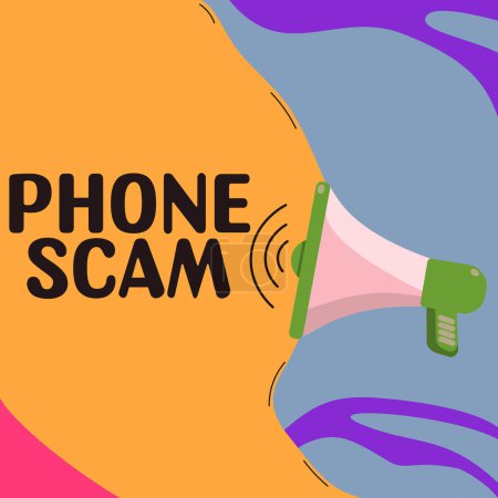 Photo for Inspiration showing sign Phone Scam, Concept meaning getting unwanted calls to promote products or service Telesales - Royalty Free Image