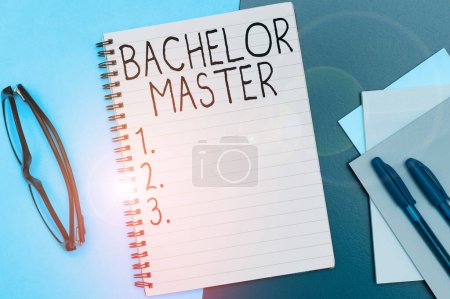 Photo for Conceptual caption Bachelor Master, Business concept An advanced degree completed after bachelors degree - Royalty Free Image