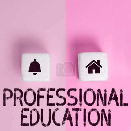 Photo for Writing displaying text Professional Education, Word Written on Continuing Education Units Specialized Training - Royalty Free Image
