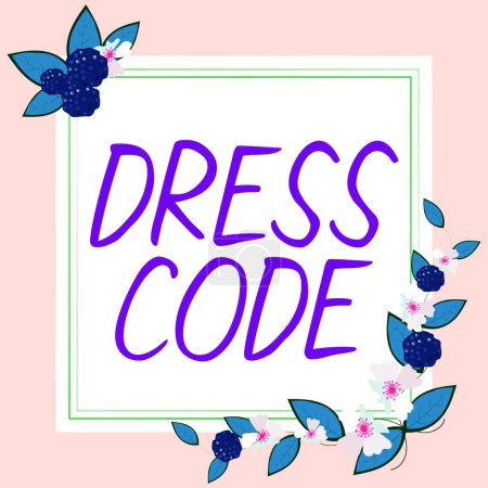Photo for Writing displaying text Dress Code, Business concept an accepted way of dressing for a particular occasion or group - Royalty Free Image