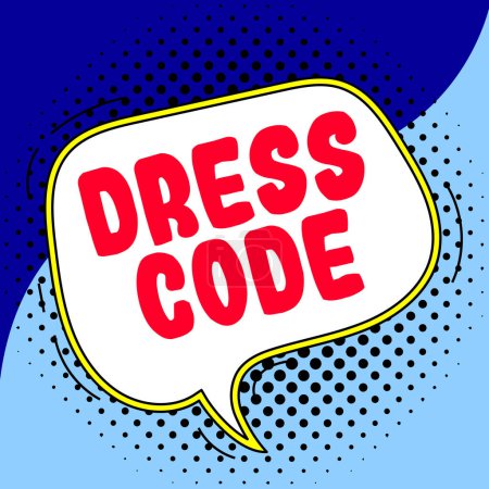 Photo for Sign displaying Dress Code, Conceptual photo an accepted way of dressing for a particular occasion or group - Royalty Free Image
