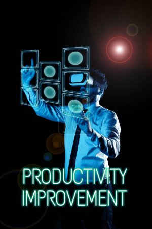 Photo for Inspiration showing sign Productivity Improvement, Business overview Hacking Solution Method Tips Efficiency Productivity - Royalty Free Image