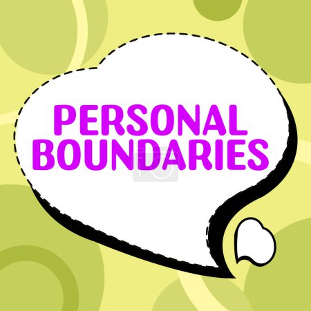 Photo for Handwriting text Personal Boundaries, Word Written on something that indicates limit or extent in interaction with personality - Royalty Free Image