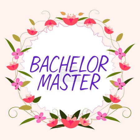 Photo for Inspiration showing sign Bachelor Master, Word for An advanced degree completed after bachelors degree - Royalty Free Image