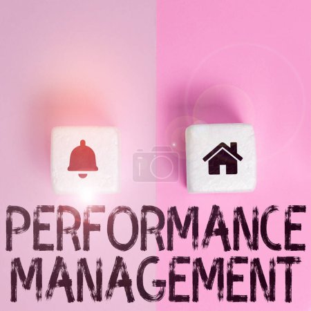 Photo for Writing displaying text Performance Management, Internet Concept Improve Employee Effectiveness overall Contribution - Royalty Free Image